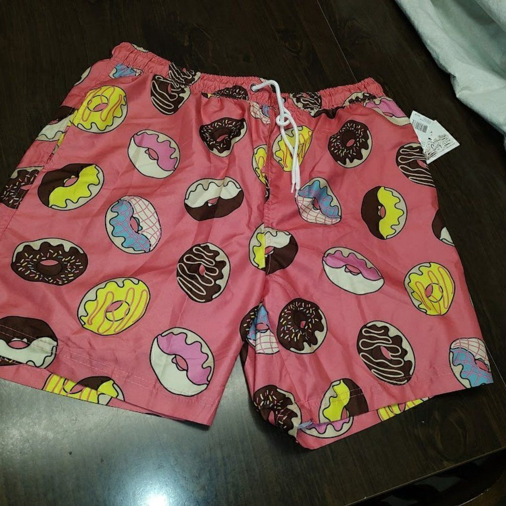 New U.S. Surf Club Pink Doughnut Swim Shorts Size Men's XL